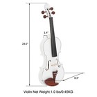 4 4 Acoustic Solid Spruce Top Beginners Violin Set - Tuner  Shoulder Rest  White
