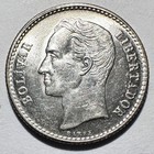 1954 Venezuela 50 Centimos  Unc bu Silver 