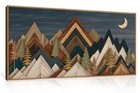 Hpinub Mountain Woodcut Style Framed Canvas 20 x40 x1 Woodcut Mountain Wall Art