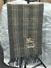 Burberry Scarve Shawl Wrap Beige Nova Check Fringes Made In Scotland