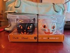 Halloween Salt And Pepper Shakers  Black Cat White Cat  Vintage Look Home Goods
