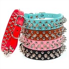 Spiked Studded Leather Dog Collar Rivets Pet Small Large Cat Pit Bull Adjustable