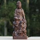 9 4  Chinese Guan Yin Wood Hand-carved Buddhism Kwan-yin Goddess Buddha Statue