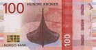 Norway 100 Kroner  2016 2017  -viking Ship constellation p-54 Unc