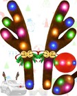 Car Reindeer Antlers   Nose Decorations  Christmas Antlers Car Kit With Led Ligh
