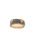 Carolyn Pollack Sterling Silver Turquoise And Spiny Oyster Ring Size 8