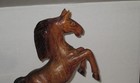 Vintage Hand Craved Rearing Horse  Made Of Real Wood