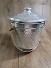 Vintage Hammered Aluminum Insulated Ice Bucket W Lid Made In Italy