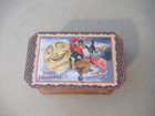 Reproduction Antique Happy Halloween Tin Witch Moon Vintage Style Hinged Tin Box