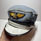 Original Vintage 1940   s-50   s Motorcycle Rider   s Cap With Winged Motorcycle Patch
