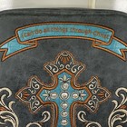 Montana West Bible Cover Teal Cross Church Handle Rhinestones Embroidered Cowgir
