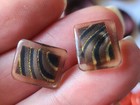 Lot Of 7 Vintage Brown Buttons With Glitter Inclusion 1 2 X 1 4 Cm Ref 2441