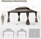 Domi 10  X 12  Hardtop Gazebo Outdoor Aluminum Gazebo W curtains net  Brown