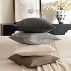  Luxury Linen Chenille Throw Pillow Covers 24  X 24   pack Of 2  Grayish Black