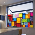 Stained Glass Window Privacy Film Static Cling Rainbow Window Film Decorative 