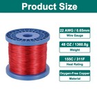 22 Awg Magnet Wire  22 Gauge 48 Oz Enameled Copper Wire  155c 311f   Red blue