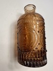 Amber Small Glass Vase Bottle For Flowers Gyro Design 5  Tall Home Decor