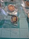 12 New Rotary International Pins Gold   Blue Ships  Wheel Logo