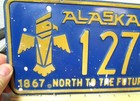 Vintage 1966  Alaska Purchase Centennial License Plate 1966-67 Totem Pole 12765