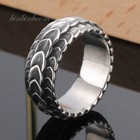 Vintage Dragon Scale Snake Scale Men s Wedding Ring Stainless Steel Size 7-13