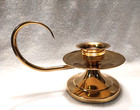Copper Craft Large Chamber Brass Candlestick Taper Holder W  Handle See Pics