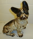 Antique Hubley Cast Iron French Bulldog Dog Doorstop  Right-facing