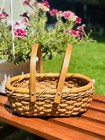 Vintage Oval Nantucket Basket Swing Handles 13 5    Tall X 5 5    Beautiful Weave