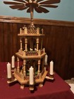 Wooden Brown Christmas Pyramid Candle Carousel Decoration  Pyramid Shape