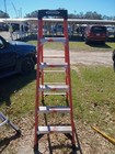 Werner Red Fiberglass A-frame Step Ladder With Aluminum Steps