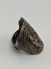 Antique Chinese Silver Ring Late Qing Dynasty Carved Floral Band Estate Ring