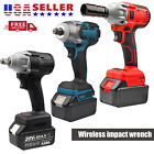 Cordless Electric Impact Wrench Gun 1 2  High Power Driver With Li-ion Battery