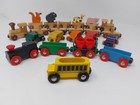 Wooden Toy Trains Engines Cars Brio Compatible Thomas Mixed Lot Railway 26 Pcs