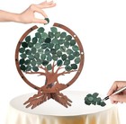 Wedding Guest Book Alternative With 55 Green Leaves rustic Wooden Family Sign   