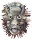 Guere Tribe Vintage War Mask With Spikes  Human Hair   More   Liberia   Africa