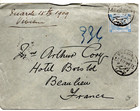 Egypt 1909 Airmail Cover Cairo To Beaulieu France Postal History