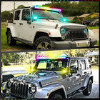 52  4   Inch Led Work Light Bar With Rgb Halo   Wire For 07-18 Jeep Wrangler Jk