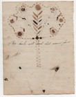 Wonderful 19th Century Folk Art Abstract Watercolor Of Flowers In A Vase