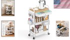Multi-color 3 Tier Rolling Cart With Wood Top - Organize Your Space Beautifully