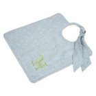 Hermes Baby Bib Unused Linen Cotton Blue H Motif Bird Embroidery Gift Newborn