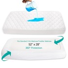 Crib Mattress Protector Sheets Fitted Waterproof Mattress Pad Cover  Noiseles   
