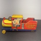 Fisher Price 715 Peter Bunny Engine Antique Wooden Pull Toy Circa 1948 See Photo