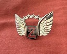 1960   s Zantop Air Transport Captain Pilot Hat Badge 2nd Issue Sterling Gemsco
