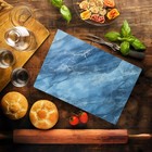 Blue Marble Kitchen Glass Cutting Board Ocean Decorative Gift Marbled Granite   