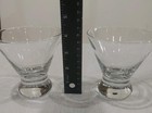 Set Of 2 Crate   Barrel Dizzy Clear Stemless Liquor Cocktail Glasses Excellent 