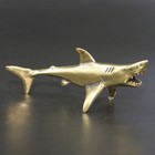 Brass Shark Figurine Statue Animal Figurines Toy Home Office Desktop Decoration 