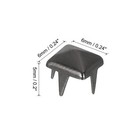 100 Pcs Pyramid Rivets For Clothing  6mm 4-jaw Square Rivets  Black