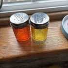 Vintage Glass Salt And Pepper Shakers Set