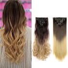 New 100  Natural Clip In Hair Extensions 8 Pieces Full Head Brown As Human  H818