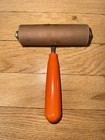 Vintage Hunt Mfg Speedball Rubber Brayer Orange Handle Printmaking Roller Usa