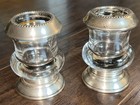 2 Vintage Antique Frank M Whiting Sterling Silver Fat Bottom Glass Toothpick Set
